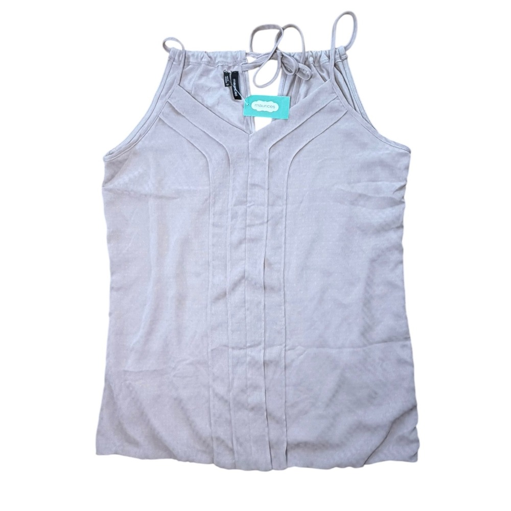 Maurices Lilac Halter Neck Pleated Sleeveless Blouse Textured Tank Top Medium